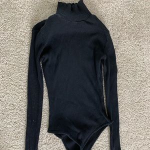 Black turtleneck bodysuit
